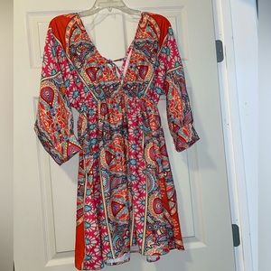 Deep v neck empire waist dress